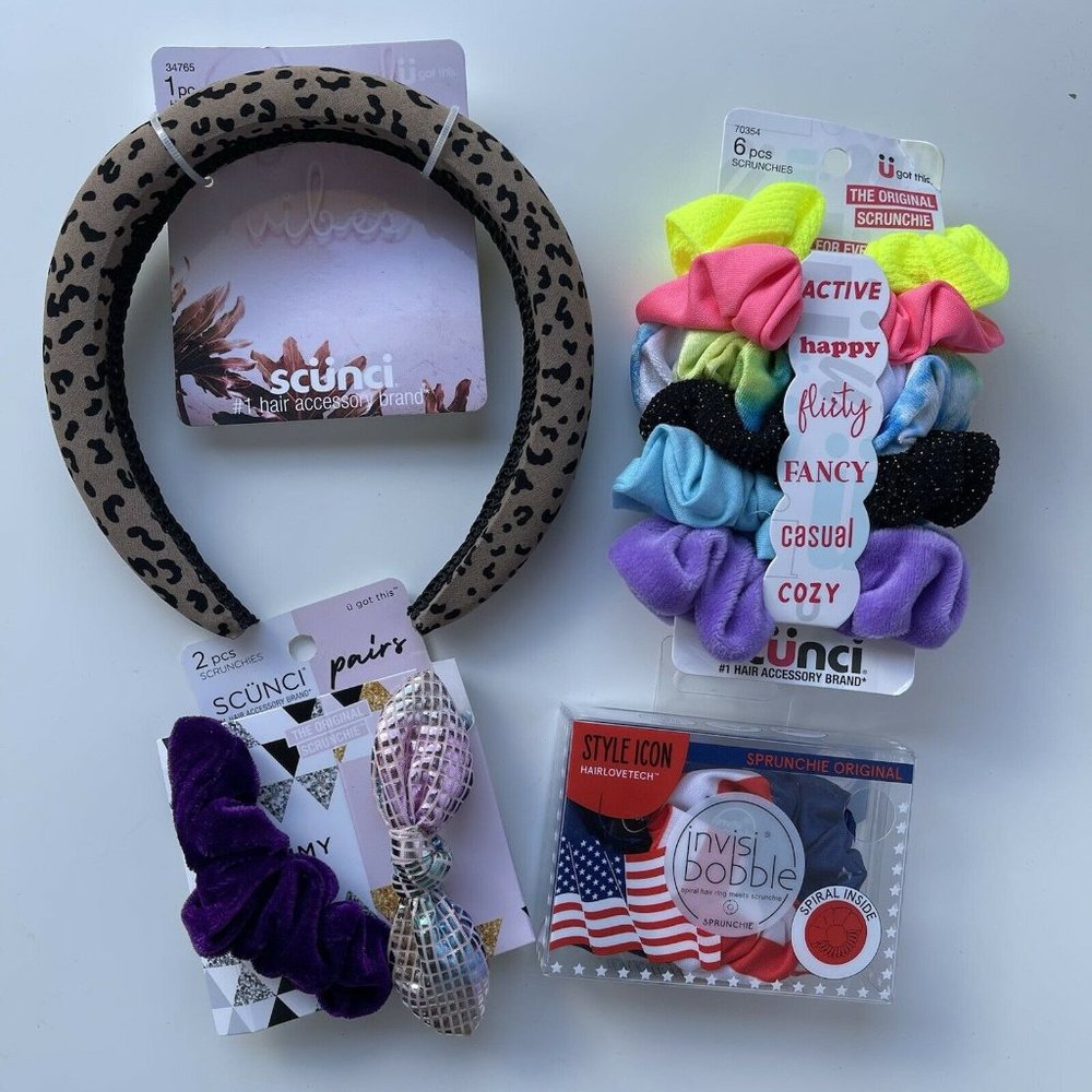 Scunci Hair Accessory Lot Fashionable Hair Supplies BUNDLE 12 and BUNDLE 13
